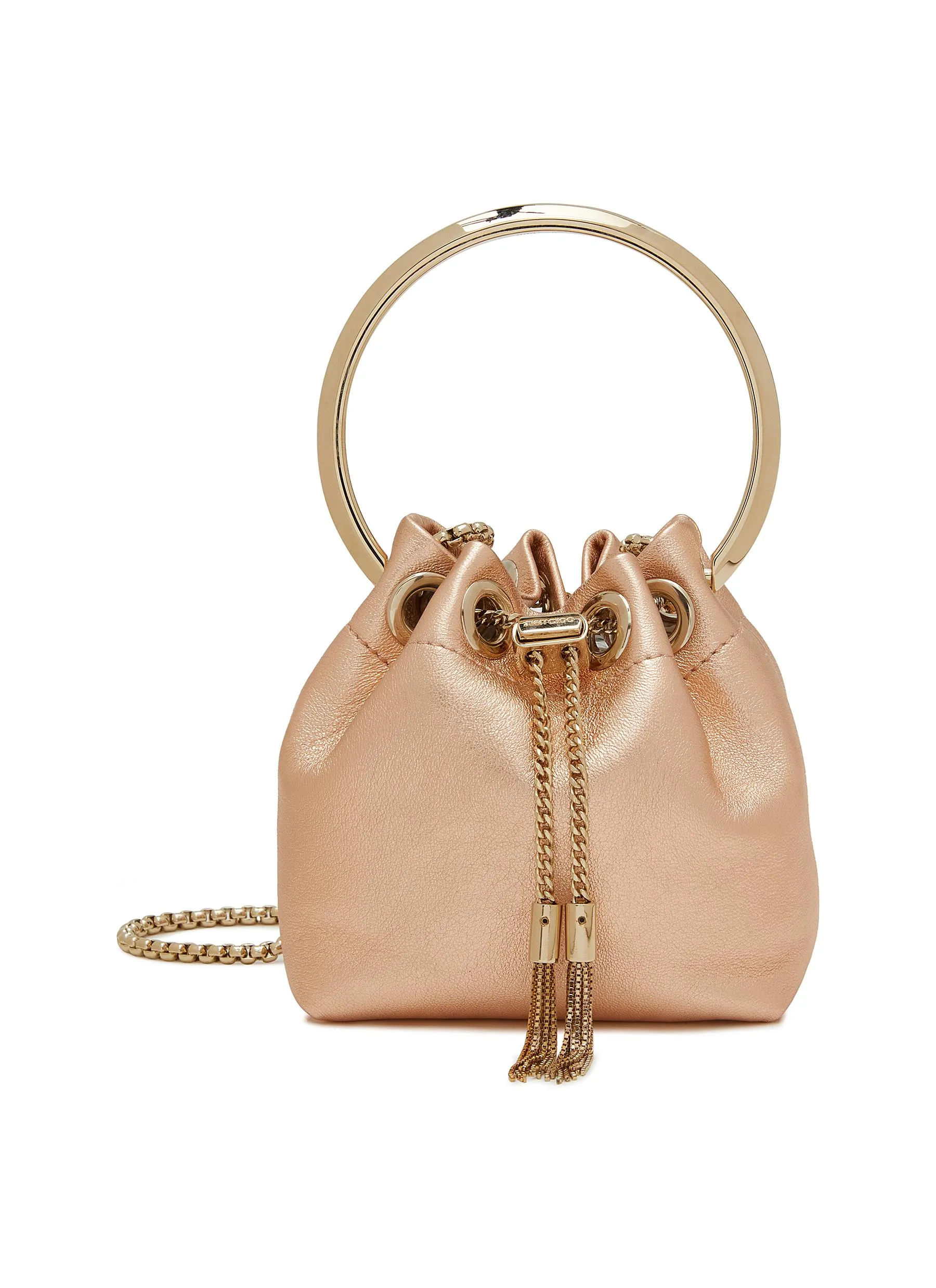 -----------JIMMY CHOO  ---- ------------ ----Micro Bon Bon Leather Bucket Bag --