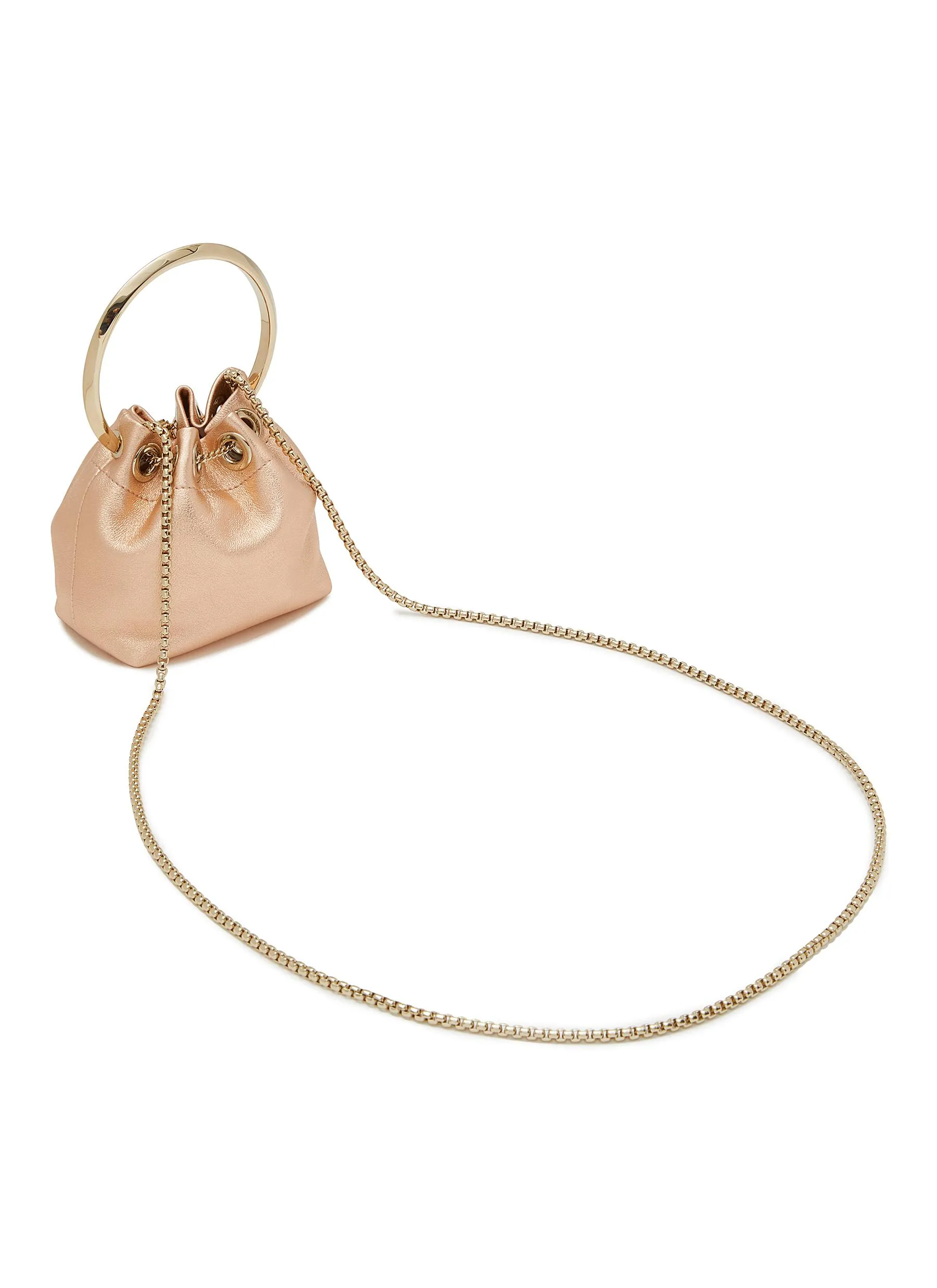 -----------JIMMY CHOO  ---- ------------ ----Micro Bon Bon Leather Bucket Bag --