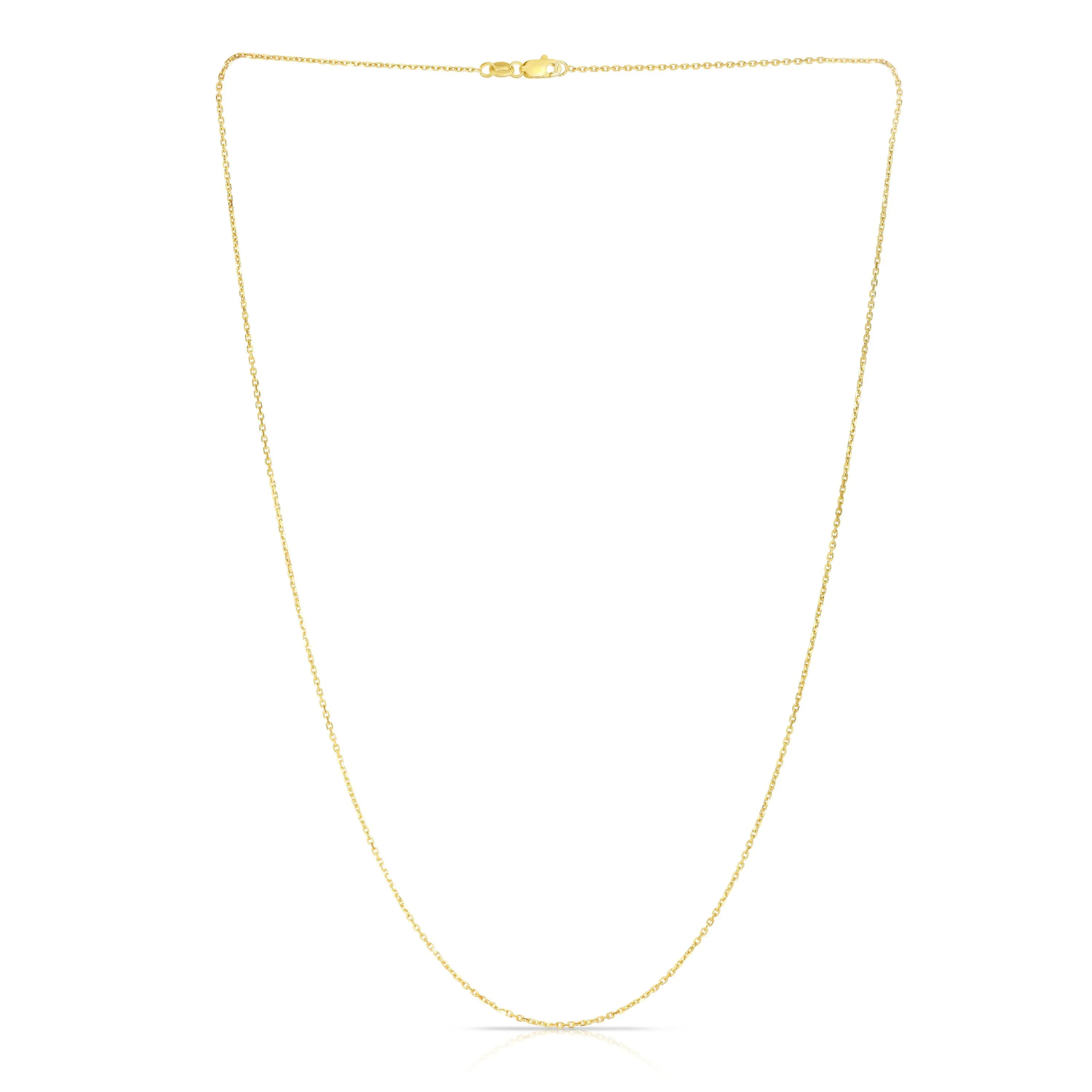 14K Gold 0.87mm Diamond Cut Cable Chain