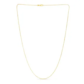 14K Gold 0.87mm Diamond Cut Cable Chain