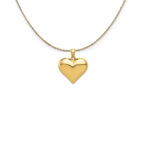 14k Yellow Gold Puffed Heart Necklace