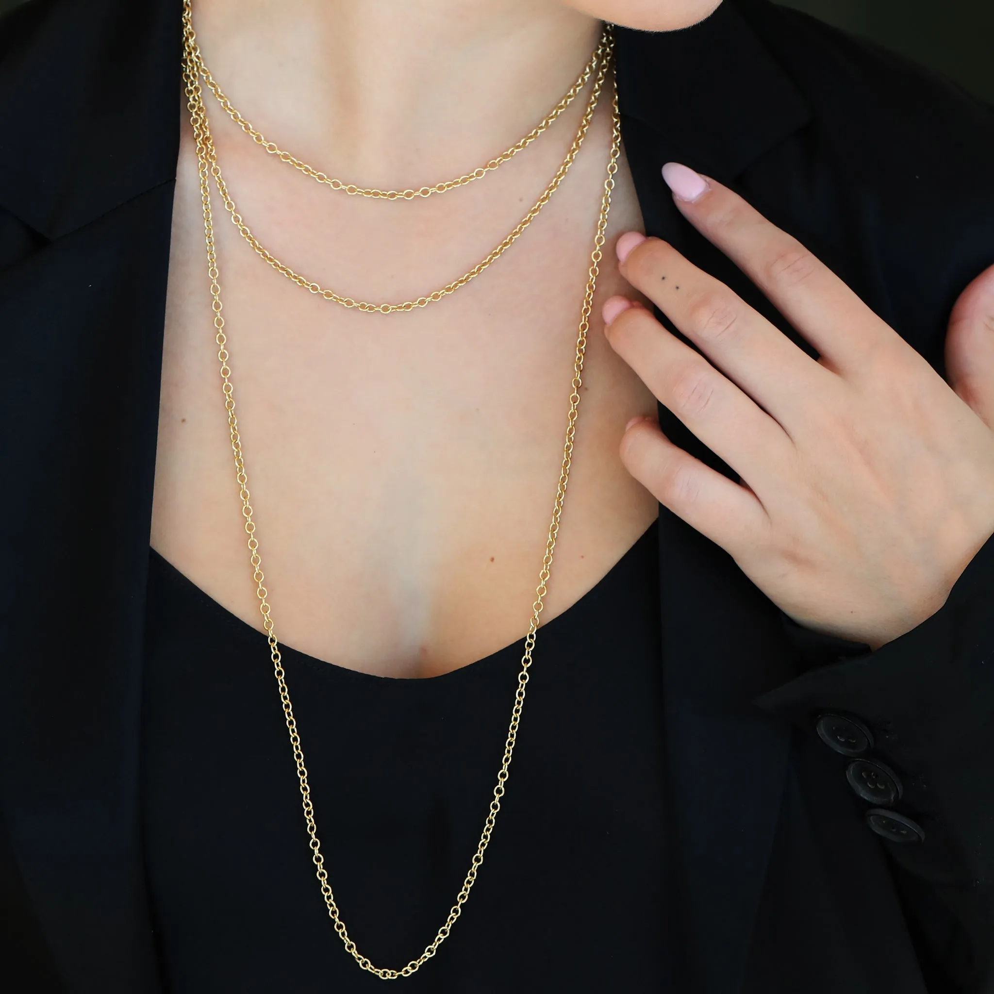 18K Gold Airy Cable Chain in 18