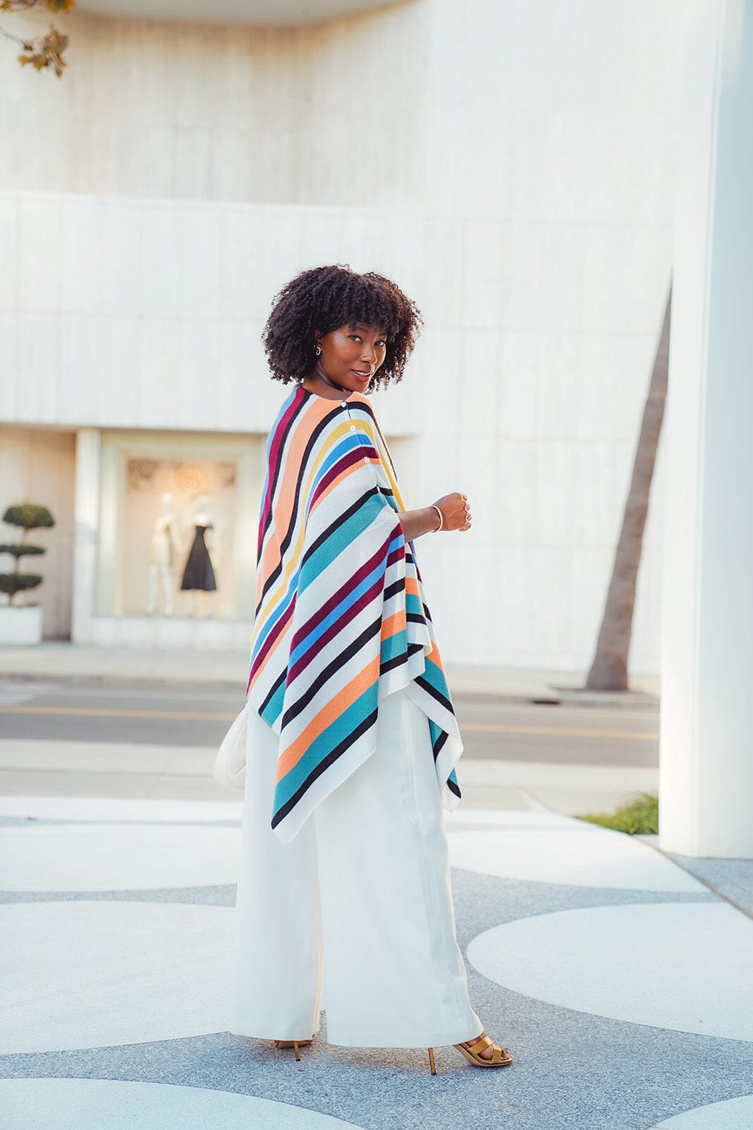 27 Miles X Deddeh Howard Stripe Poncho