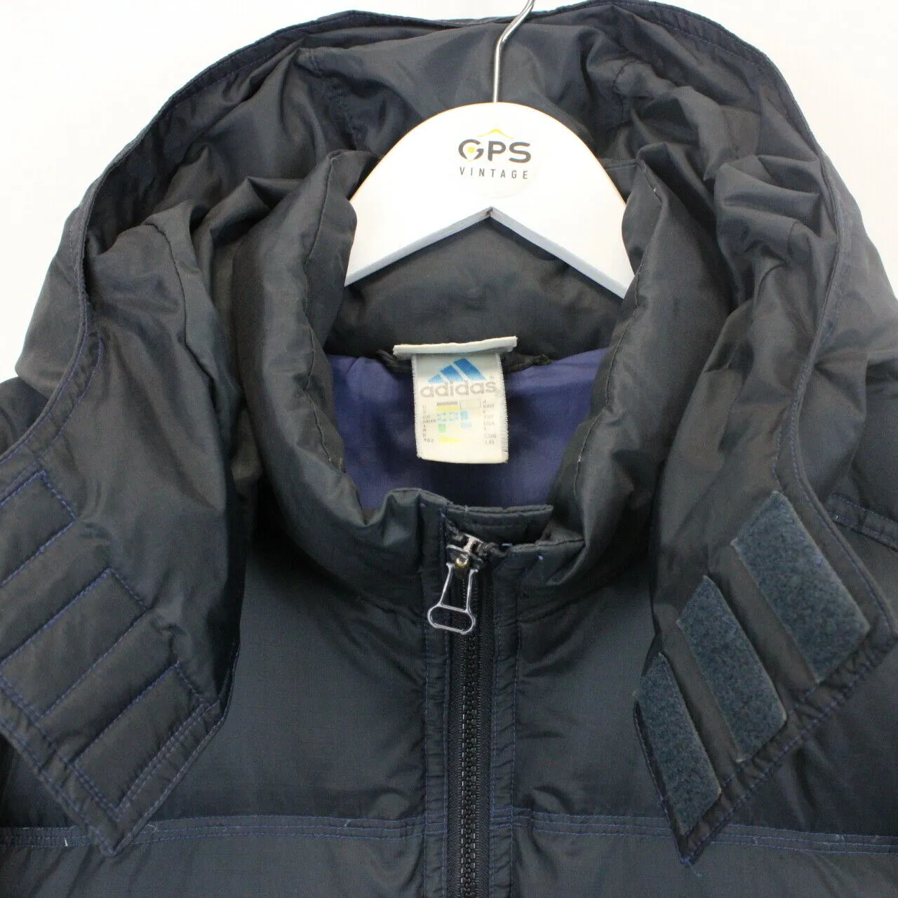 ADIDAS 90s Down Puffer Jacket Navy Blue | XL