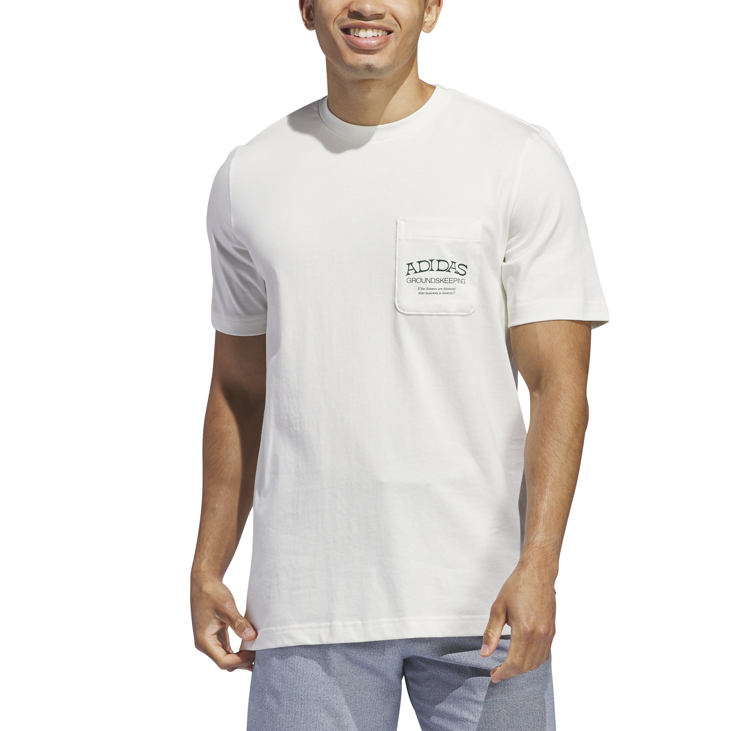 adidas Greenskeeper Graphic Pocket T-Shirt - Off White