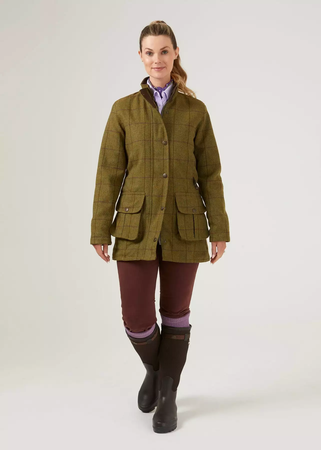 Alan Paine Women's Rutland Waterproof Tweed Coat