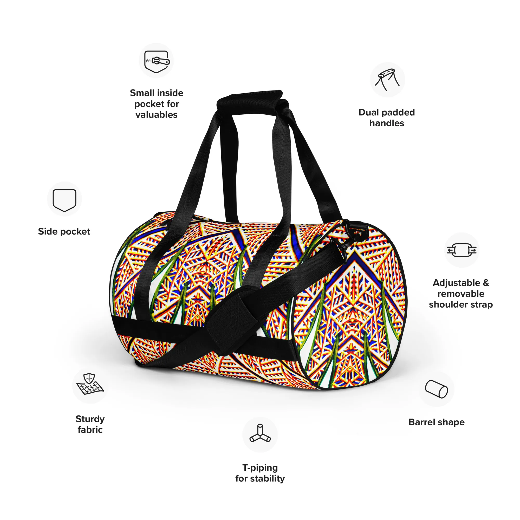 All-over print gym bag – Plants Underwater Kaleidoscope