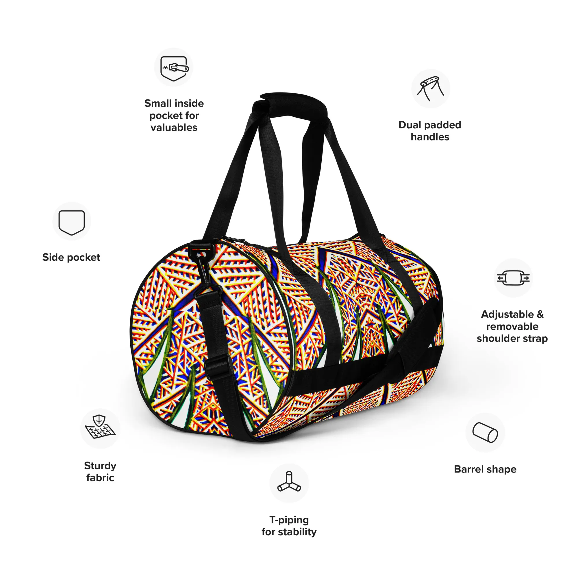 All-over print gym bag – Plants Underwater Kaleidoscope