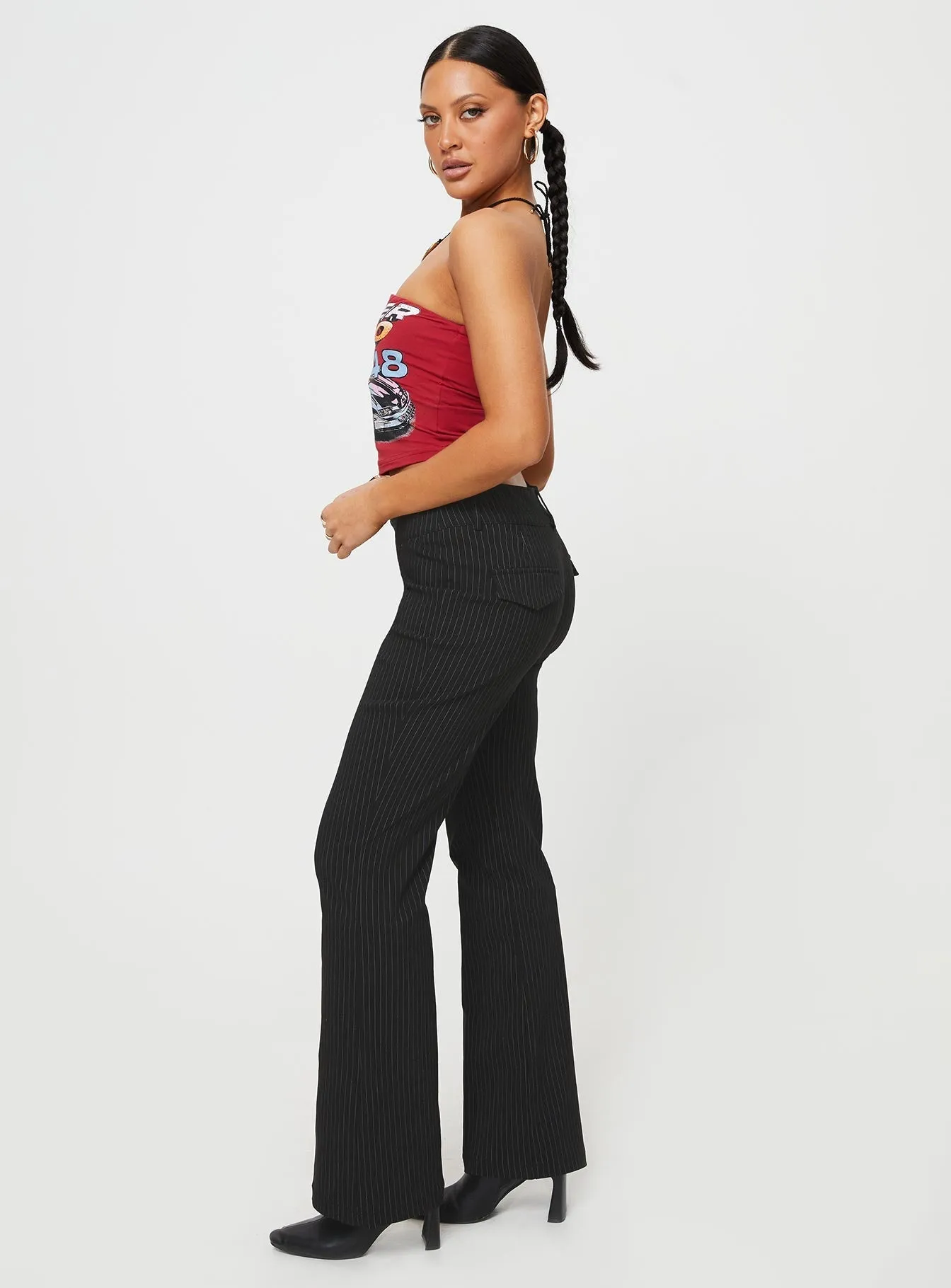 Archette Pant Black Pinstripe