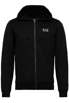 Armani EA7 ID Logo Zip Hoodie Black