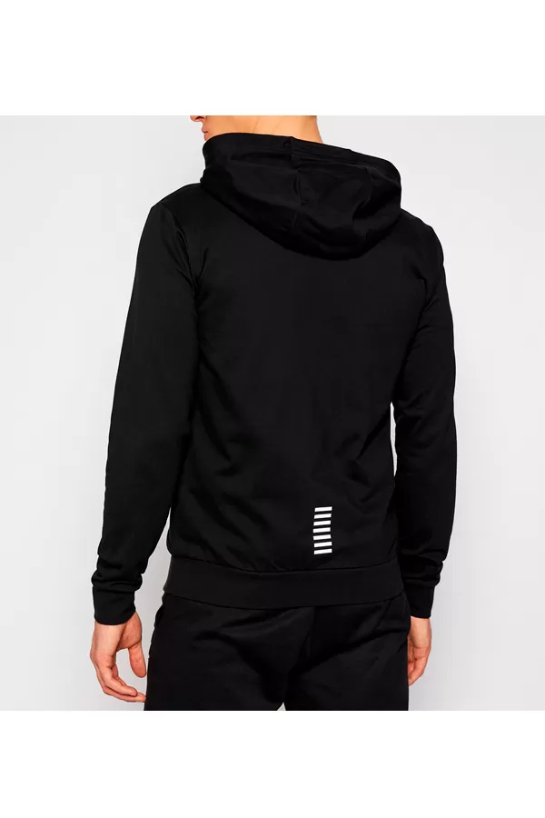 Armani EA7 ID Logo Zip Hoodie Black