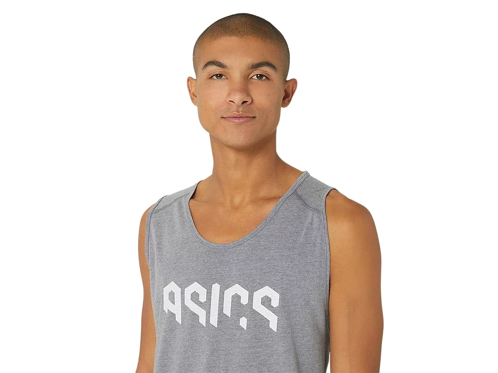 ASICS MEN'S HEX GREY TANK SINGLET