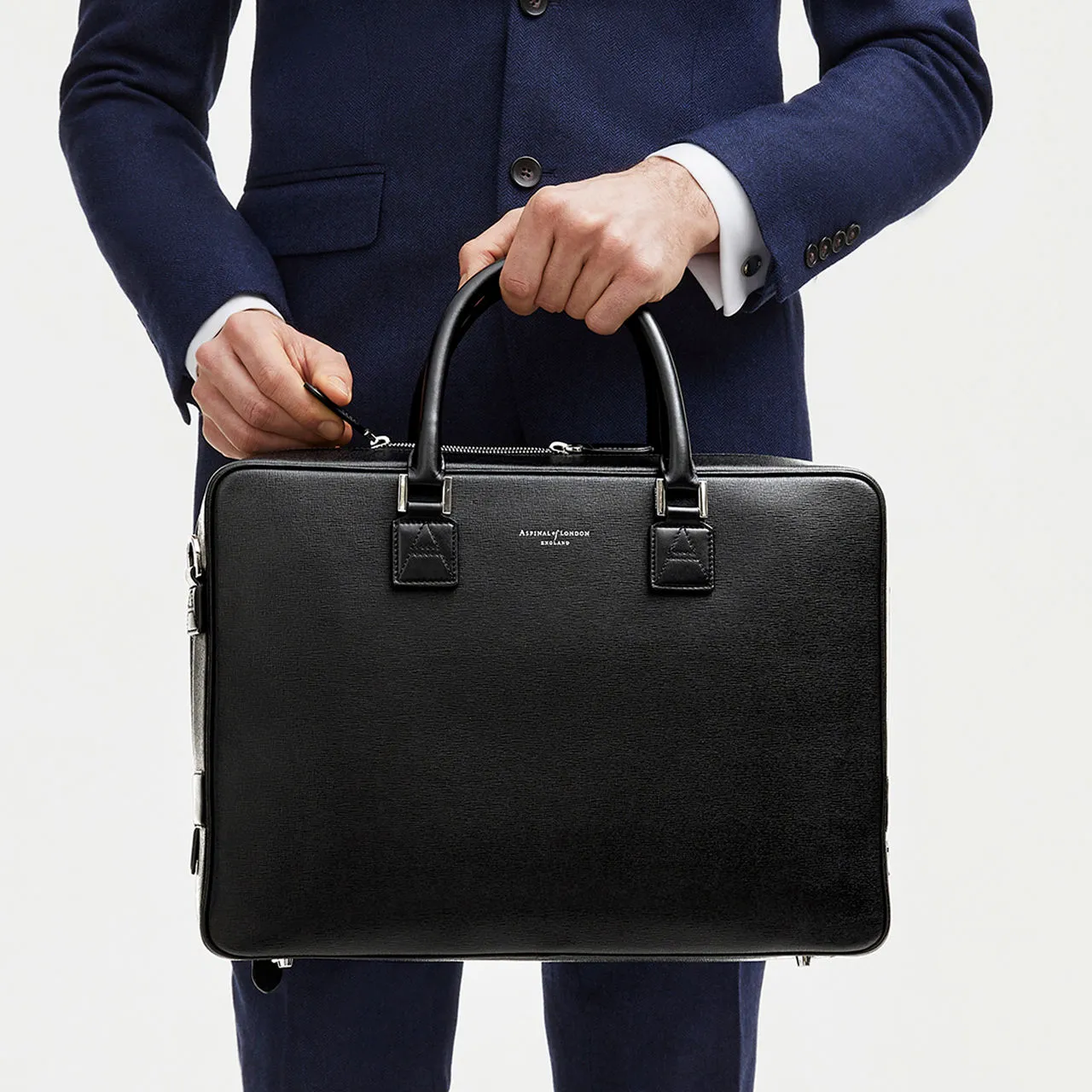 ASPINAL OF LONDON ONLINE EXCLUSIVE Mount Street Laptop Bag - Black