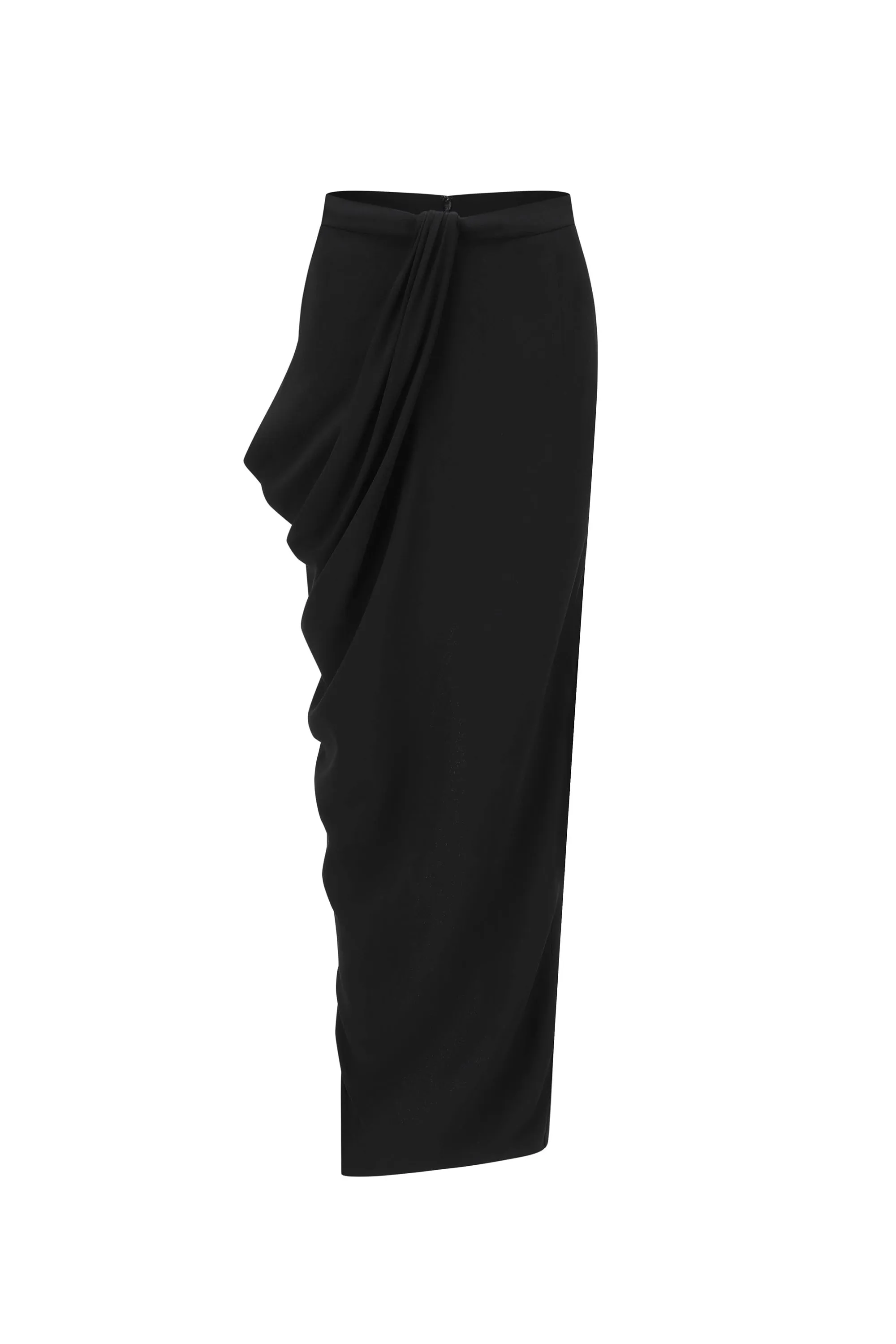 ASYMMETRIC DRAPED SKIRT BLACK