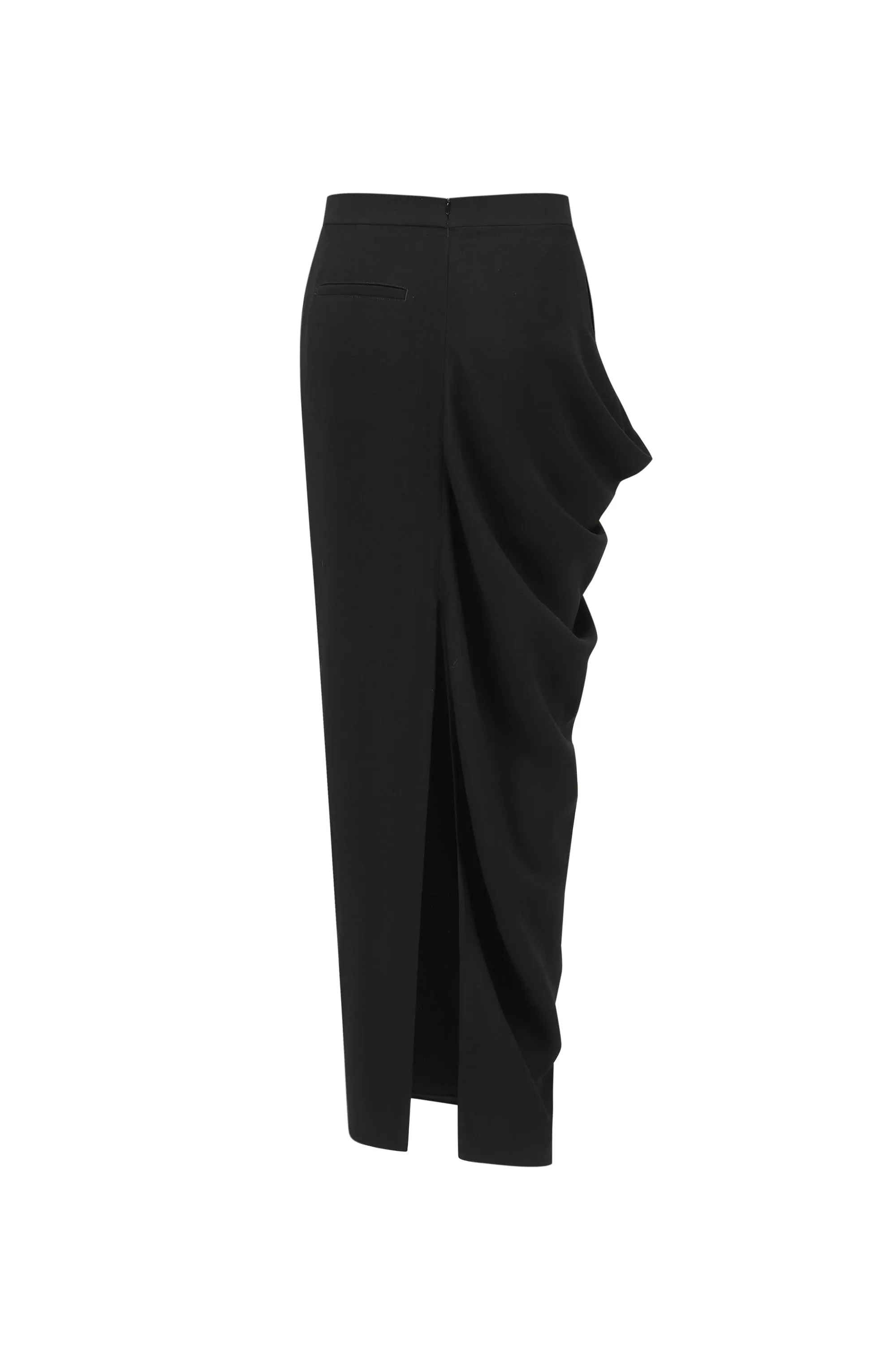 ASYMMETRIC DRAPED SKIRT BLACK