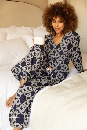 Avery Chain Print Wide Leg Pyjama Bottoms