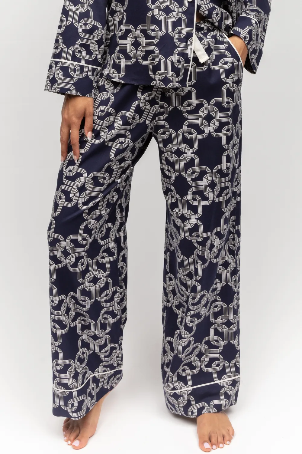 Avery Chain Print Wide Leg Pyjama Bottoms