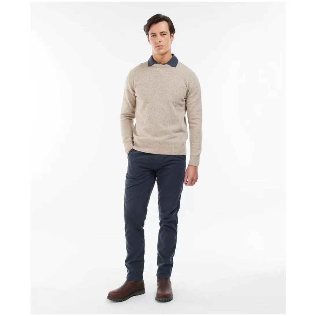 Barbour Tisbury Crew Chunky Knit Sweater MKN0844ST51 Stone