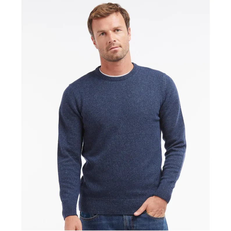 Barbour Tisbury Crew Wool-Blend Chunky Knit Sweater: Luxury Tweed-Fleck MKN0844BL91 Deep Blue