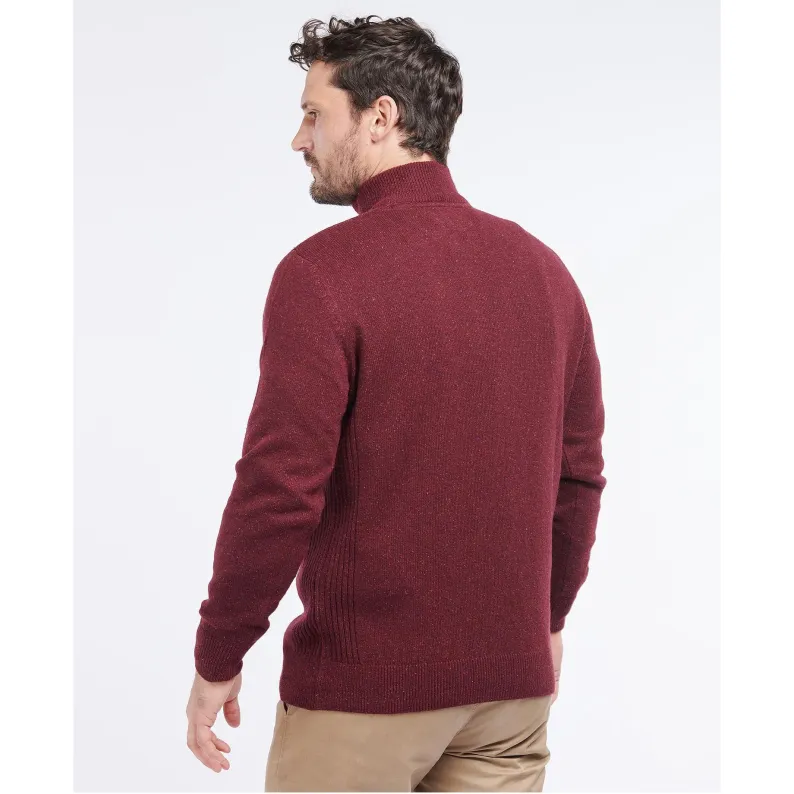 Barbour Tisbury Luxury Wool-Silk Blend Half-Zip Sweater: Tweed-Fleck Comfort MKN1187RE53 RUBY