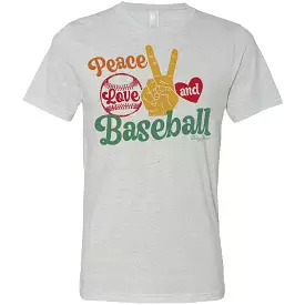 Baseball Peace, Love & Baseball Unisex T-Shirt