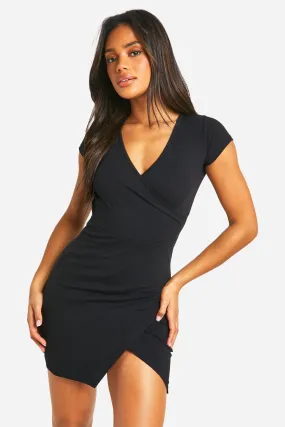 Basic Cotton Wrap Mini Dress