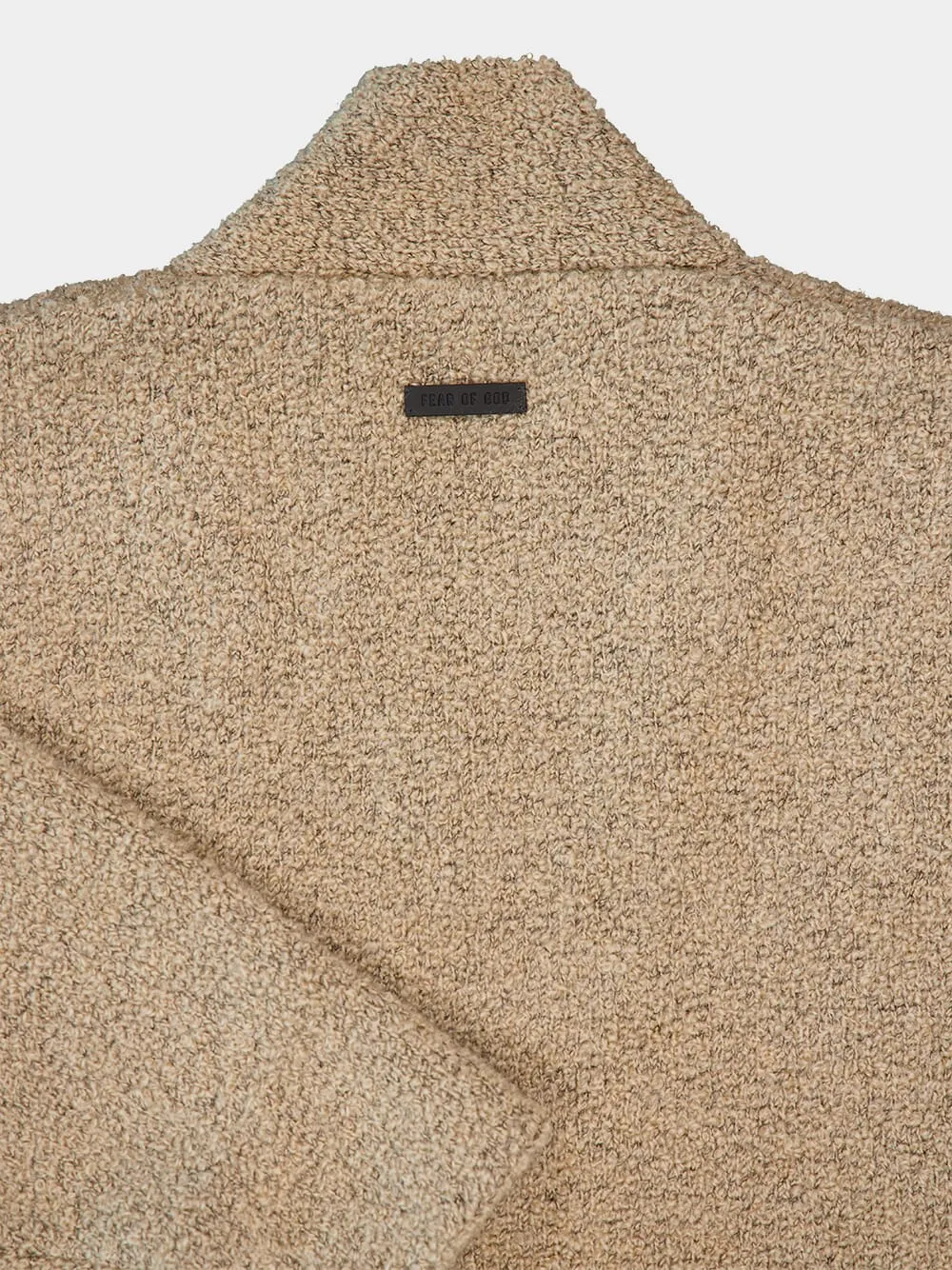 Beige Wool Mohair V-Neck Sweater