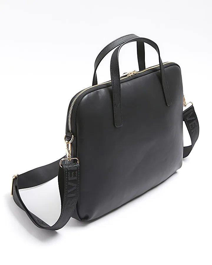 Black embossed laptop bag