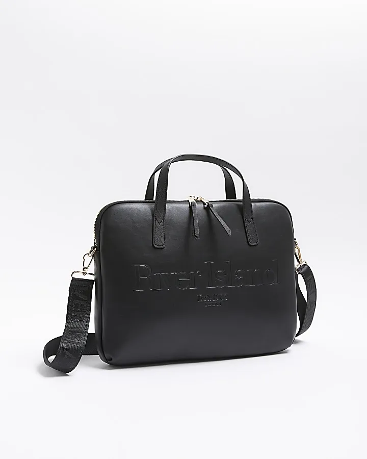 Black embossed laptop bag