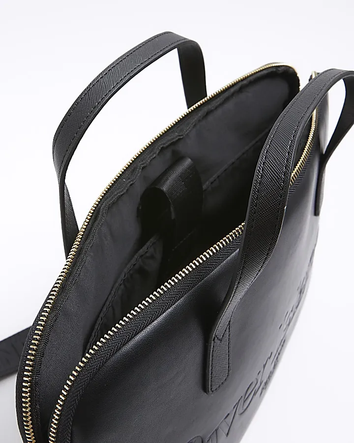 Black embossed laptop bag