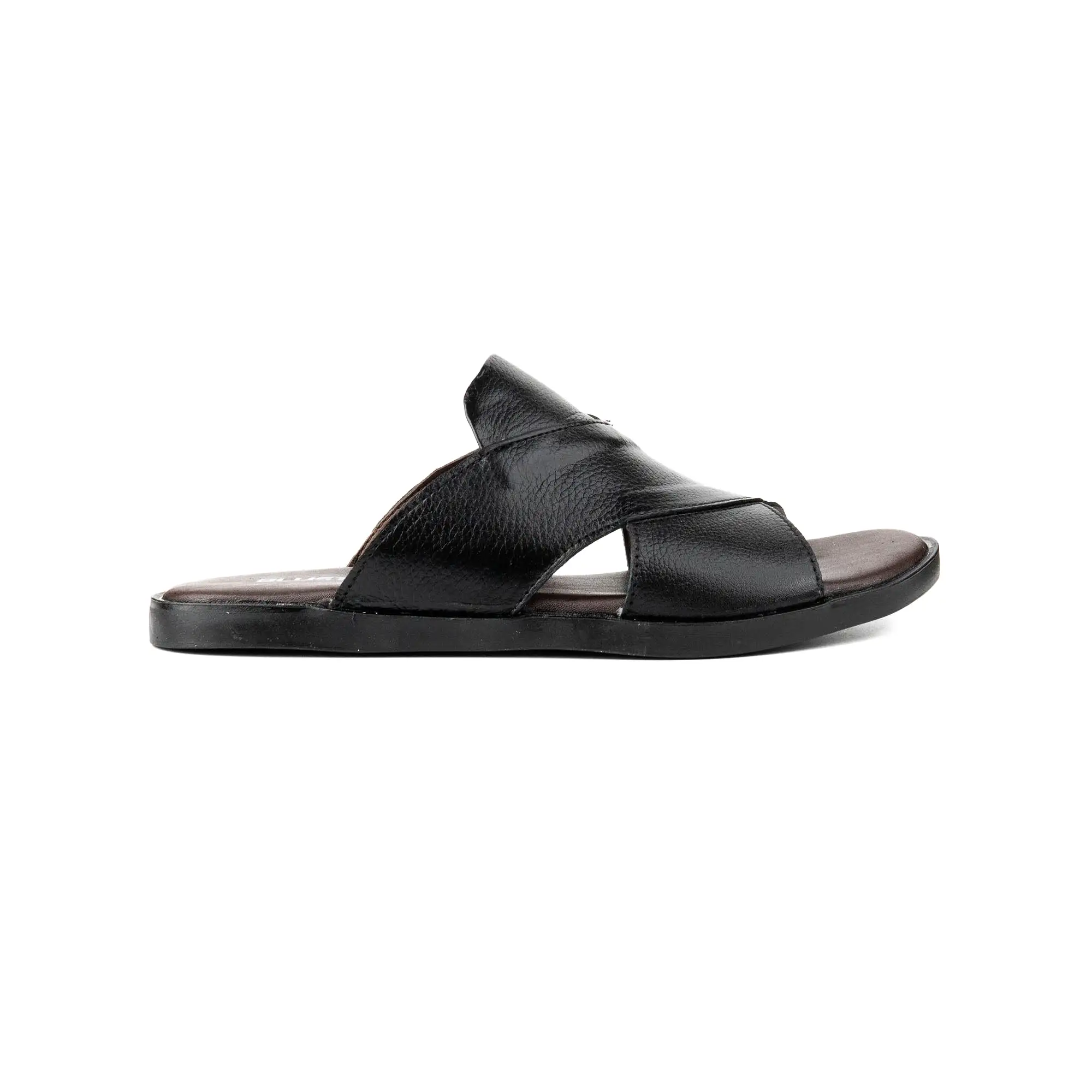 Black Premium Leather Slippers