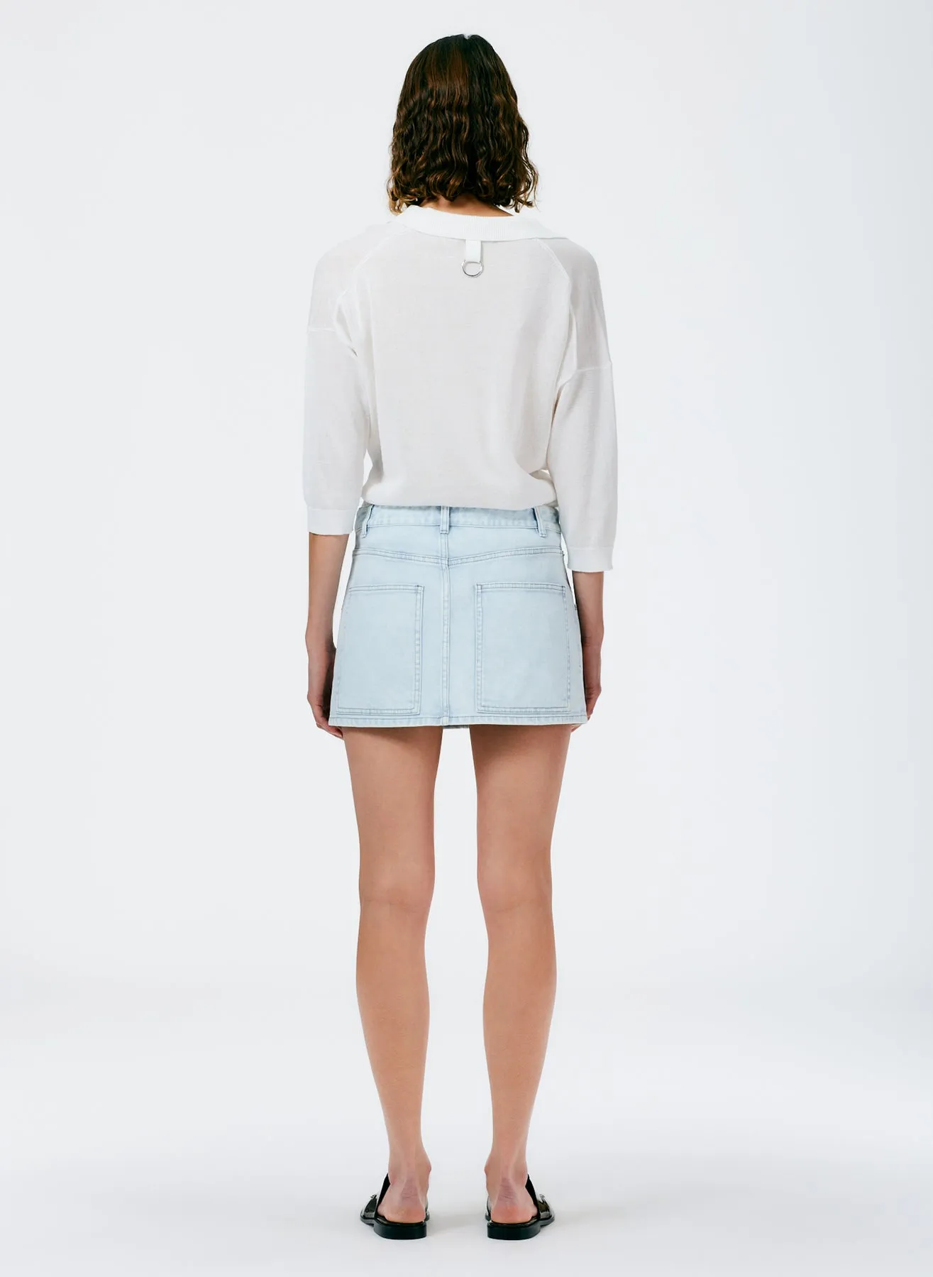 Bleached Denim Mini Skirt