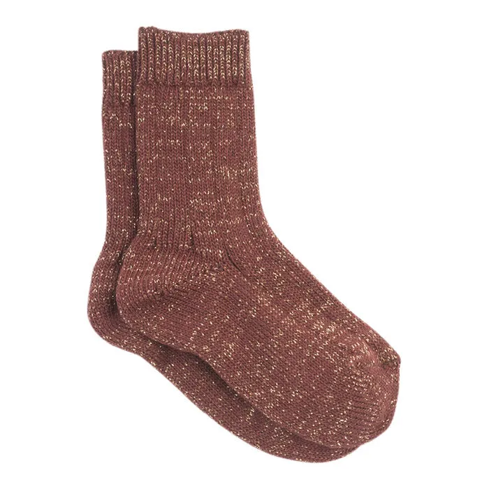 Bonton Baby Lurex Socks Brown