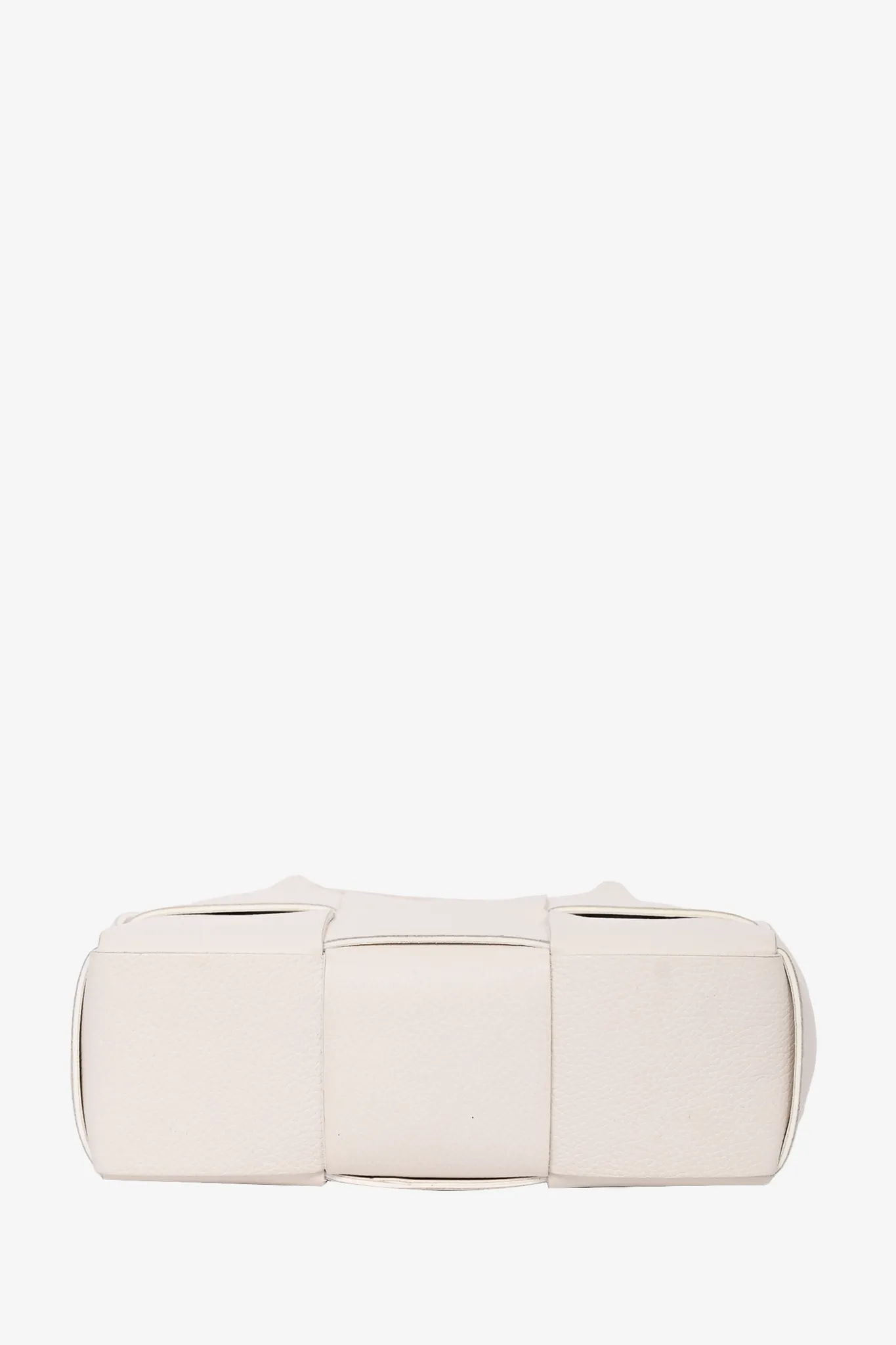 Bottega Veneta White Leather Mini Arco Tote with Strap