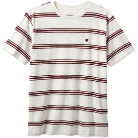 Brixton Hilt Shield S/S Knit T-Shirt Off White/Mahogany