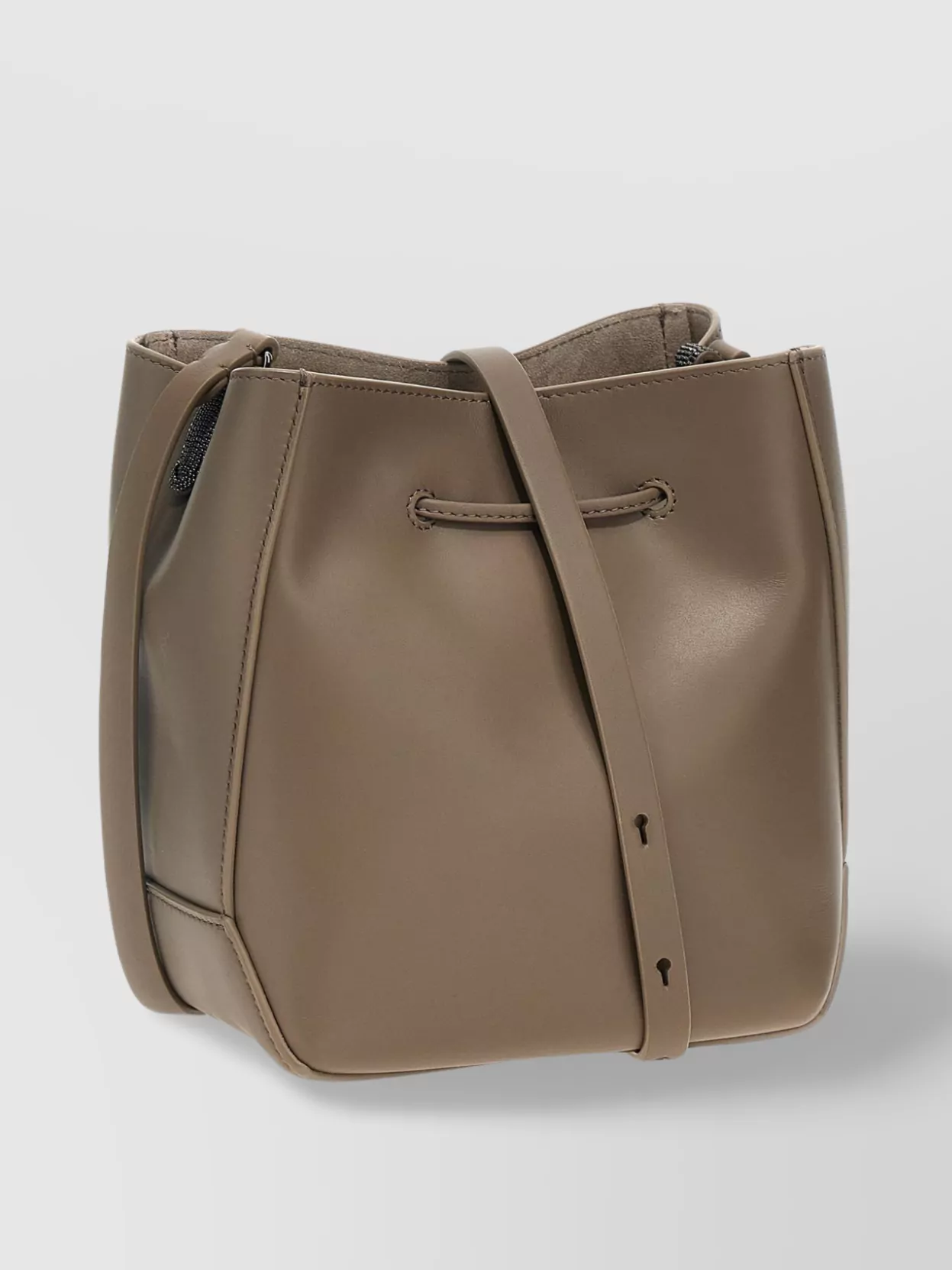 Brunello Cucinelli   Bucket bag with adjustable strap and smooth finish