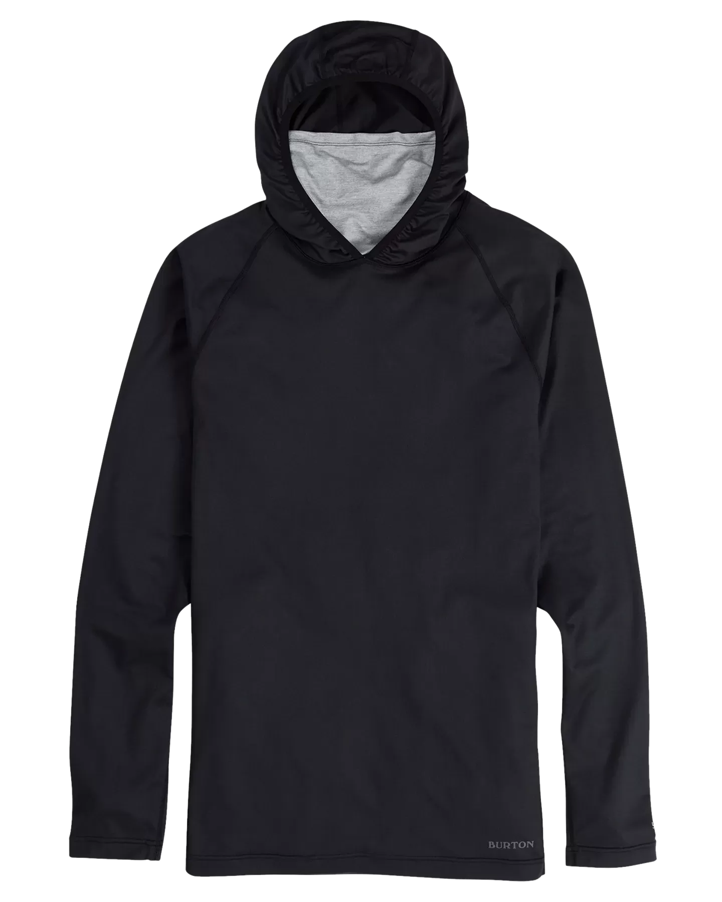 Burton Men's Midweight X Base Layer Long Neck Hoodie - True Black/Gray Heather