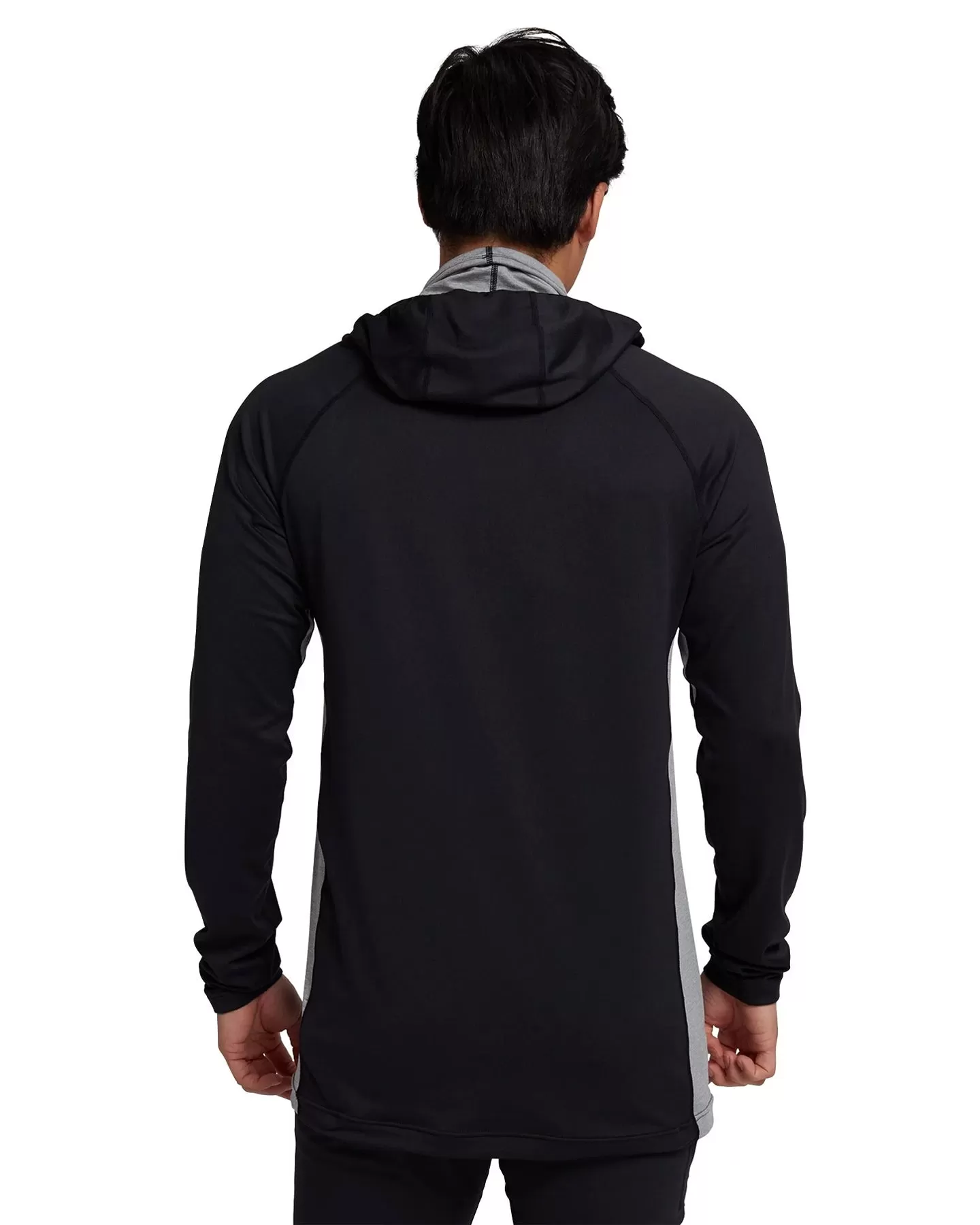 Burton Men's Midweight X Base Layer Long Neck Hoodie - True Black/Gray Heather