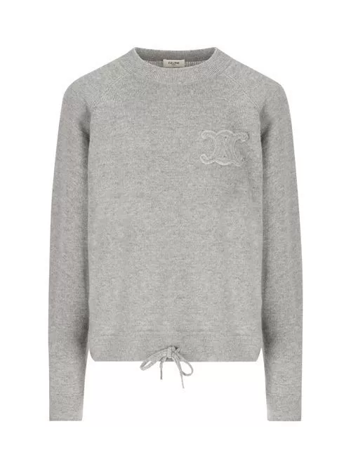 CELINE  |triomphe crew neck sweater in wool and cashmere