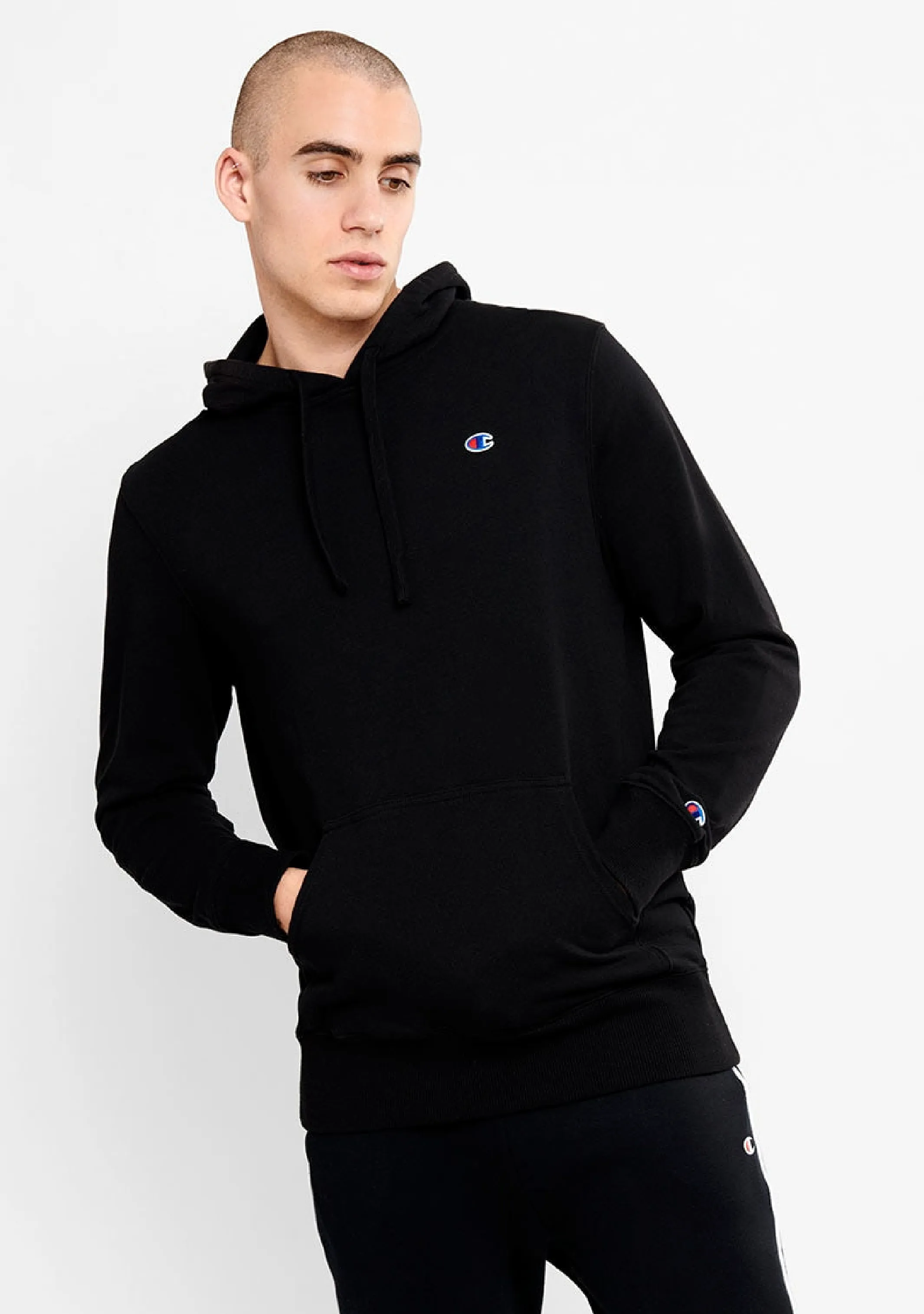 Champion Mens C Logo Hoodie <br> A1589H BLK