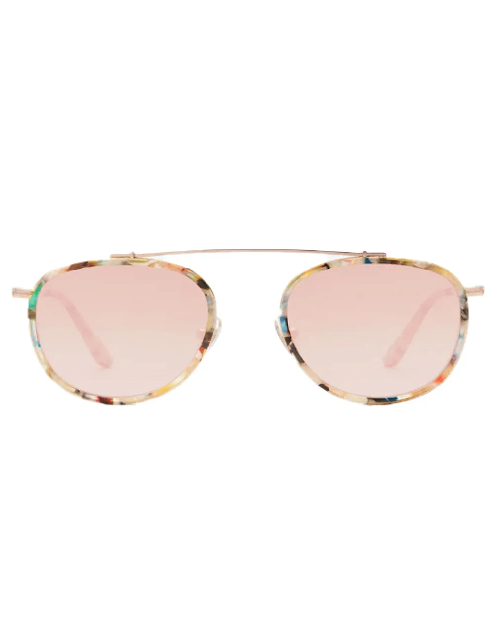 Chartres Mirrored Sunglasses in 18K Rose Gold Gelato