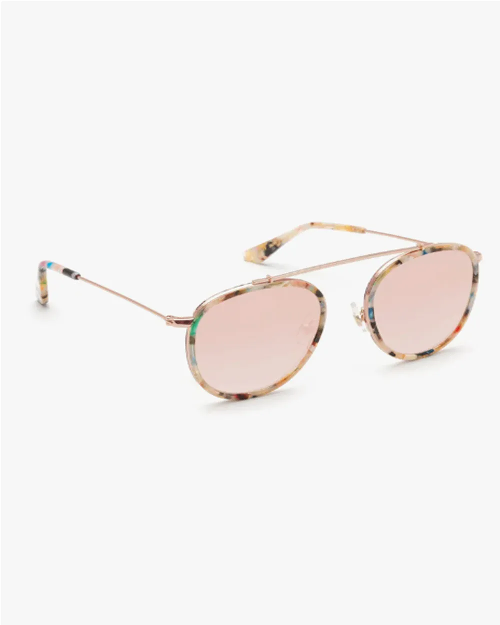 Chartres Mirrored Sunglasses in 18K Rose Gold Gelato