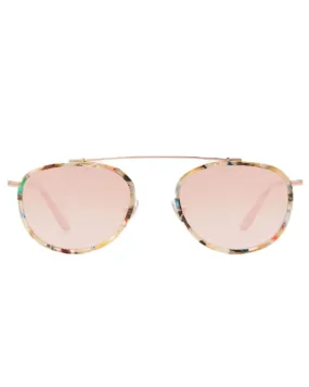 Chartres Mirrored Sunglasses in 18K Rose Gold Gelato