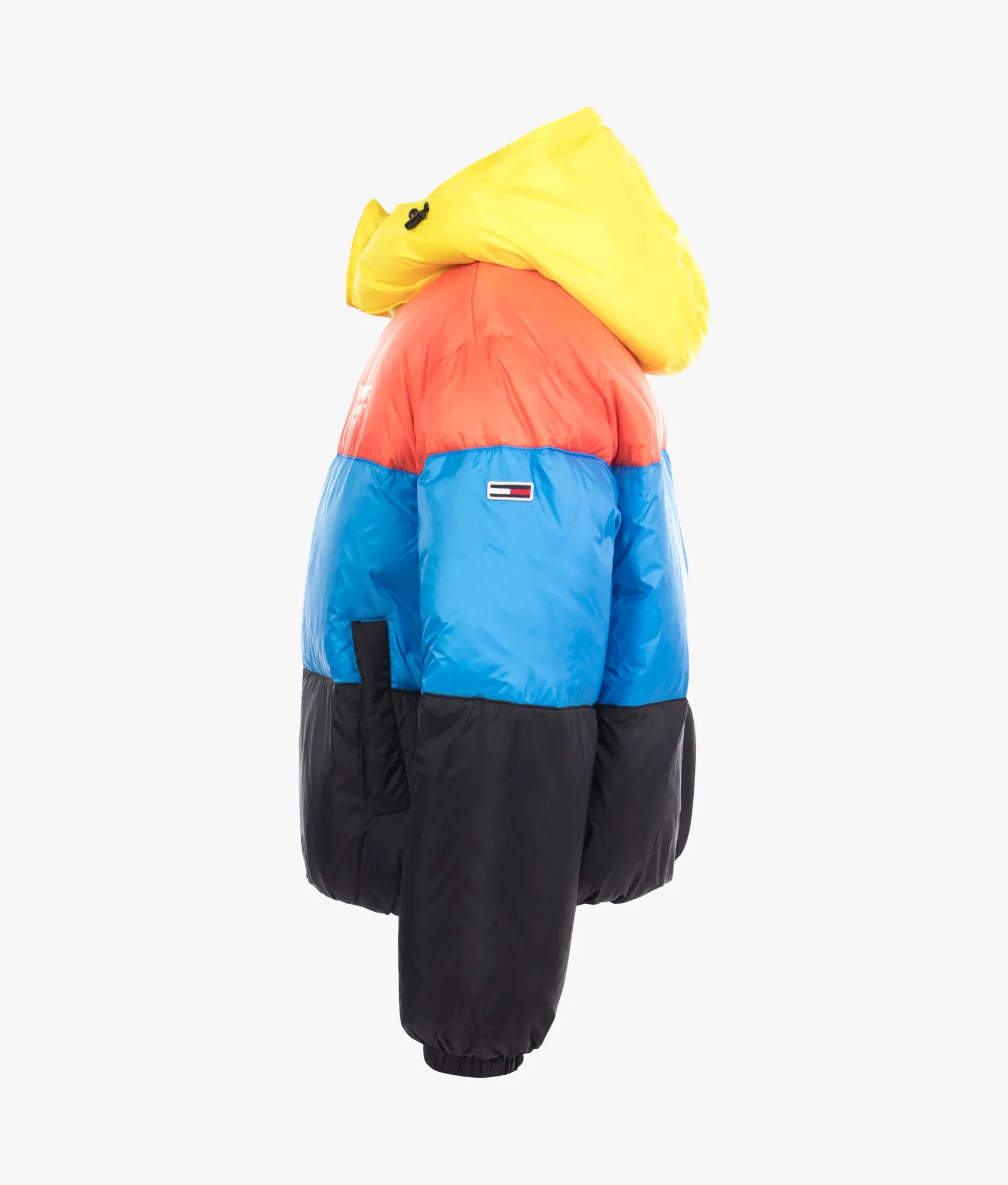 Colorblock puffer in multi