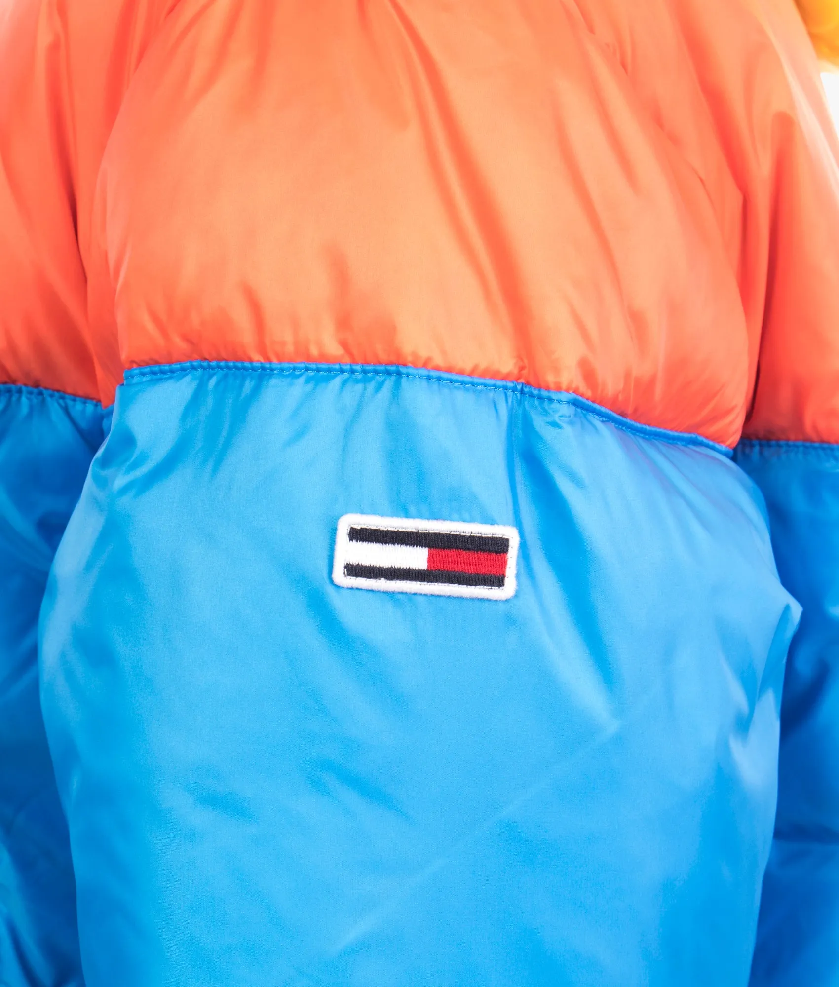 Colorblock puffer in multi