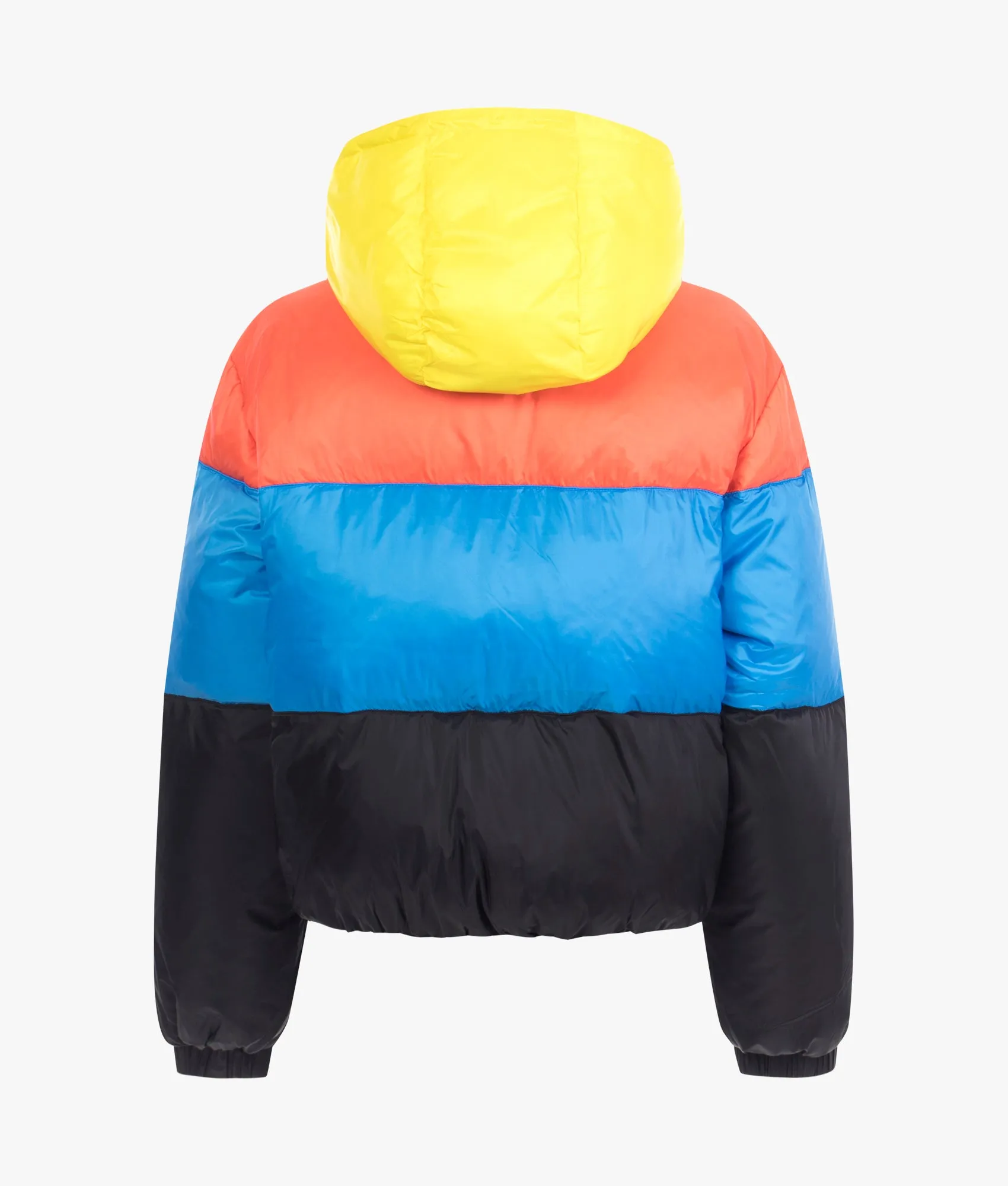 Colorblock puffer in multi