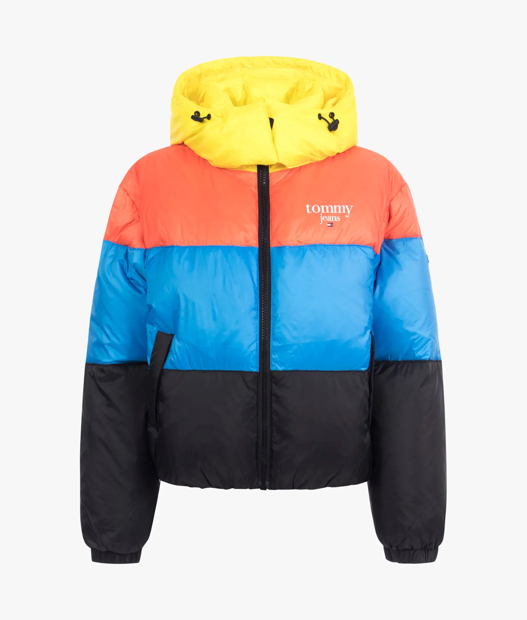 Colorblock puffer in multi