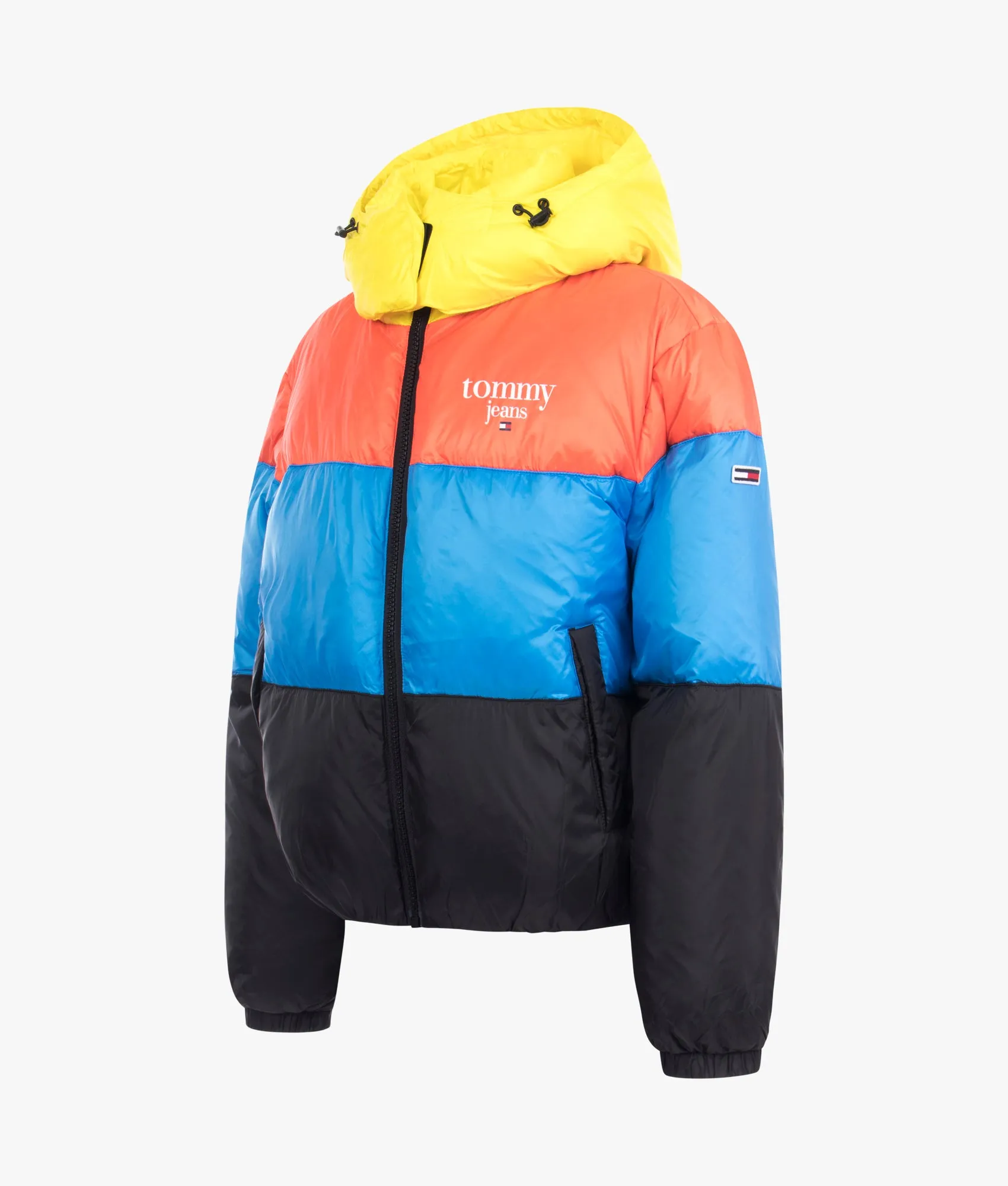 Colorblock puffer in multi