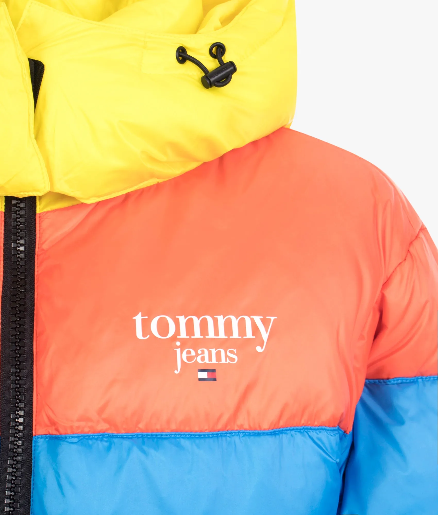 Colorblock puffer in multi