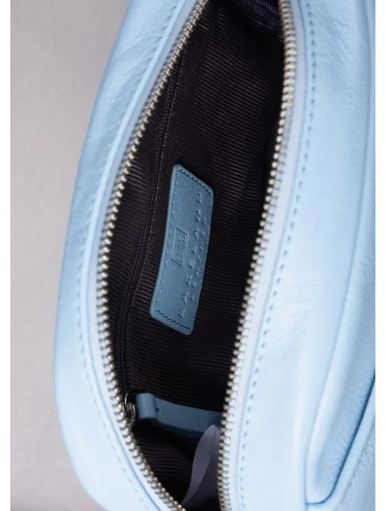 Coniston Leather Cross Body Camera Bag in Light Blue